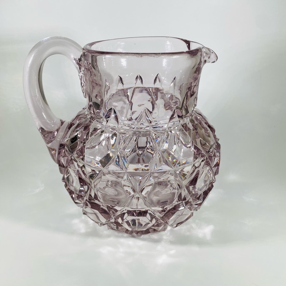 Antique Duncan and Miller Beveled Button Circa 1890  Water Pitcher